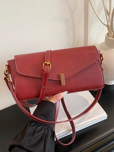 Sac à Épaule Femme en Cuir PU Motif Litchi Sac Bandoulière Minimaliste Sac à Main Élégant pour les Navettes Quotidiennes