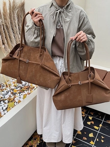 Women Large Capacity Frosted PU Leather Tote Bag Retro Street Style Shoulder Bag Commuter All-match Autumn Winter Handbag