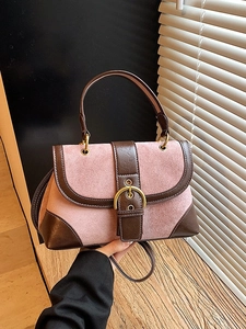 Borsa a Tracolla Patchwork in Camoscio PU Vintage per Donna Borsa a Mano Retro a Sella Spalla Grande Capacità Casual