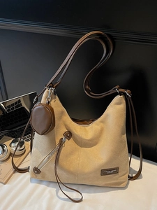 Women Retro PU Suede Crossbody Bag Multiway Hobo Shoulder Backpack With Round Coin Purse Solid Color Commuter Travel Bag