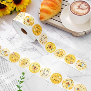 500-count honey bee themed reward stickers roll for kids' crafts and gift decoration
