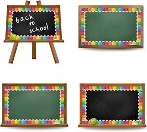 Close-up of colorful pencil-themed bulletin board border used for classroom wall decoration