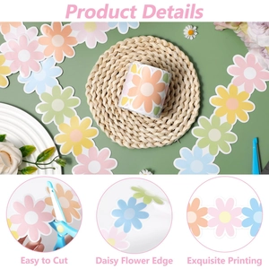 Colorful daisy flower bulletin board borders stickers for classroom decoration