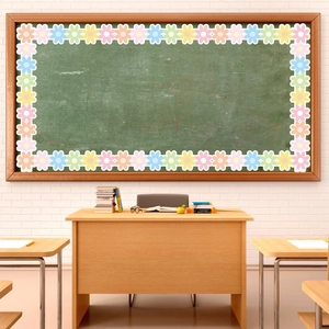 Colorful floral scalloped bulletin board border for classroom and school wall decoration