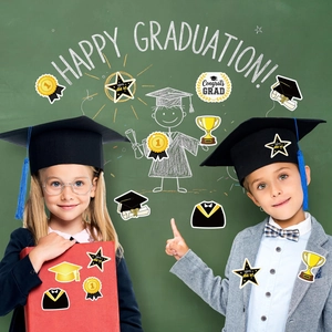 500pcs graduation stickers set with mortarboard and trophy for DIY gift decoration