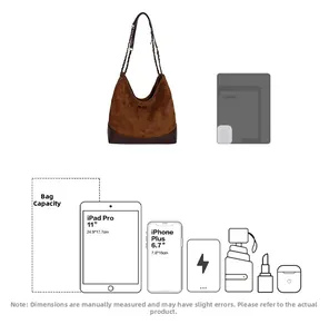 Makroansicht der Wildledertasche mit Rautenmuster, passend für iPad Pro und iPhone