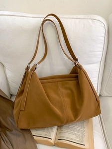 Bolso bandolera retro marrón grande de cuero mate para mujer uso diario casual