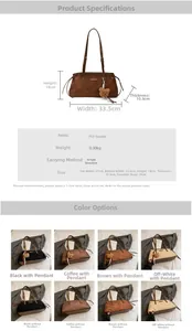 Detail showing tote bag dimensions and fabric texture in multi-color options