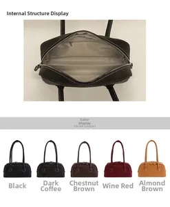 Structure interne du sac en daim et comparaison de cinq options de couleurs