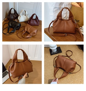 Detailed view of luxury lychee pattern leather bags in multiple colors for women
