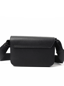 Retro Minimalist PU Leather Square Crossbody Bag For Women Water Repellent Flap Shoulder Bag With Adjustable Wide Strap