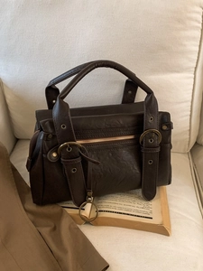 Sac à Bandoulière Rétro en Cuir PU pour Femmes Minimaliste Sac Boston Sac Oreiller Tendance de Rue Pour le Quotidien