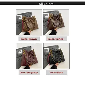 Detailed grid view of tote bags with quilted patterns in brown, black, coffee, and burgundy