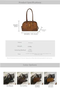 Detaillierte Größentabelle und Farboptionen für die Vintage-Boston-Tasche aus Wildleder