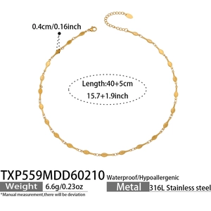 Detail specifications of 316L stainless steel gold chain necklace with lobster clasp size
