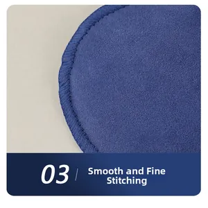 Close-up showing flat and precise stitching on navy velvet jewelry storage pouch