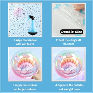 Installation guide for double-sided seashell window static stickers on glass surfaces