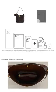 Vue détaillée du grand sac cabas avec pochette interne et rangement pour iPad 11 pouces