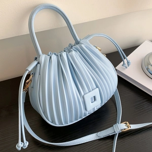 Sac Seau en Cuir PU Plissé pour Femmes Design Nuage Mode Sac à Main Style de Niche Sac à Bandoulière Avec Sangle Réglable