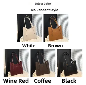 Multiple colors of matte suede tote bags including brown and black without pendants