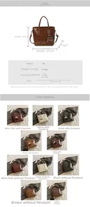 Detailed size specifications and multi-color PU leather bucket bags with strap