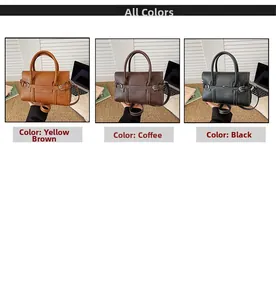 Detailed comparison of all colors for the retro leather handbag: brown, coffee and black