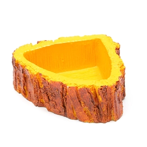 Resin Simulation Bark Reptile Food Water Bowl For Lizard Turtle Hermit Crab Vivarium Landscaping Decoration Pet Supplies