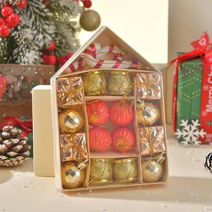 Christmas tree ornament set with red and white candy canes and gold decorative balls