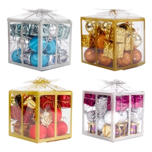 Christmas Ornaments Set Assorted Baubles Bells Gift Boxes Hanging Pendants Festive Holiday Tree Decor Accessories Boxed Set