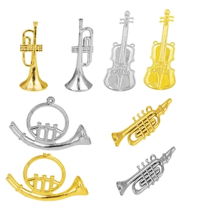 Mini Musical Instrument Christmas Tree Hanging Ornaments Plastic Violin Trumpet French Horn For Holiday Party Decoration