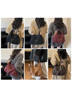 Détails du sac à dos multi-usage en similicuir noir, bordeaux, marron et gris foncé