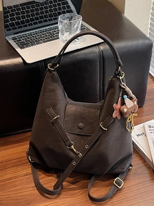 Grand Sac Fourre-tout en Similicuir Vintage pour Femmes Sac à Épaule Rétro avec Charme d'Ours Sac à Main de Navette