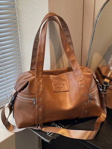 Sac Cabas Rétro Grande Capacité pour Femmes Cuir PU Souple Sac Bandoulière de Voyage Avec Sangle Réglable Oeillets