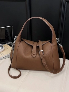 Women Retro PU Leather Underarm Bag Litchi Texture Slouchy Shoulder Bag Minimalist Large Capacity Fashion Tote Handbag For Daily Commuting