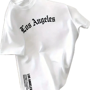 Weiße Baumwoll-T-Shirt mit Los Angeles Gothic-Print und Streetstyle-Zitataufdruck