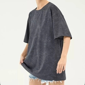 Oversized acid wash charcoal cotton t-shirt with Love Never Fails vintage print