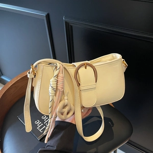 Fashionable Women PU Leather Underarm Baguette Bag With Belt Buckle Stylish Streetwear Daily Commute Shoulder Crossbody Bag