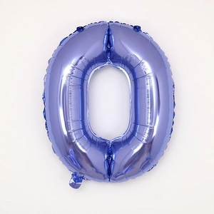 30 inch glossy blue number 0 foil balloon for birthday party and holiday event decoration