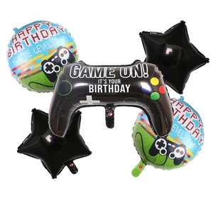 Kit ballons de fête jeu vidéo avec manette en aluminium et étoiles pour anniversaire