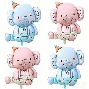 Ballon en Aluminium Éléphant de Dessin Animé Avec Chapeau de Fête Pour Anniversaire d'Enfant Décoration de Ballon Gonflable en Forme d'Animal