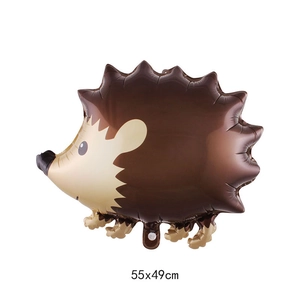 Ballon hérisson en aluminium pour fête, motif animal marron et beige, taille 55x49cm