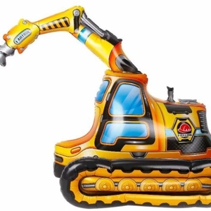 3D excavator shaped aluminum foil balloon for construction theme kids birthday party