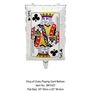 Pokerkarten Kreuz-König Folienballon für Casino Themenparty Dekoration 56cm groß