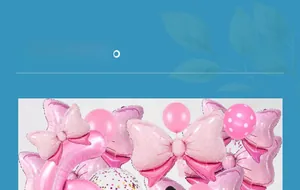 Kit de ballons nœud rose à pois blancs et ballons en latex pour décoration de fête