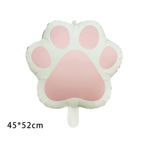 Ballon chat en aluminium mat rose et crème pour fête d'anniversaire animaux 45x52cm