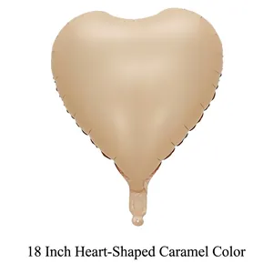 18 inch caramel heart shaped aluminum foil balloon for birthday party atmosphere decoration