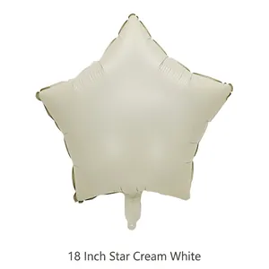 18-inch cream white star-shaped foil balloon for wedding and birthday party decoration
