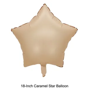 18-inch caramel star-shaped foil balloon for birthday party and festive decorations