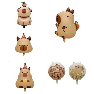 Cute Capybara Cartoon Aluminum Foil Balloon Animal Shape Inflatable Balloon For Birthday Party Celebration Event Decoration