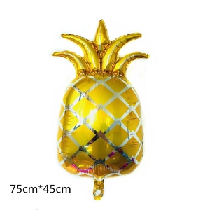 Goldener Ananas-Folienballon mit Gittermuster für Partys, Größe 75x45cm, Dekoration